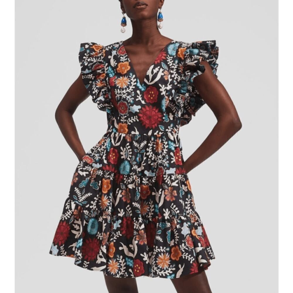 La DoubleJ Editions Honeybun Mini Dress in Fireflower Sz. S